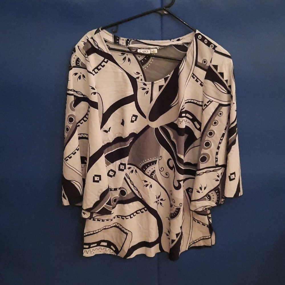 Cato black and white blouse size M